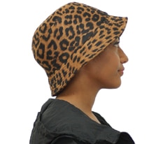 bucket hat for hair loss in leopard print