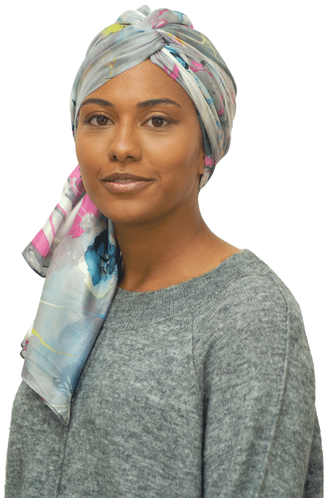 Colourful Silk Print Head Wrap For Hair Loss | Suburban Turban